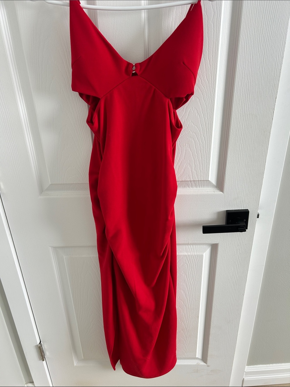 Red Women's V-Neck Sleeveless Evening Dress
